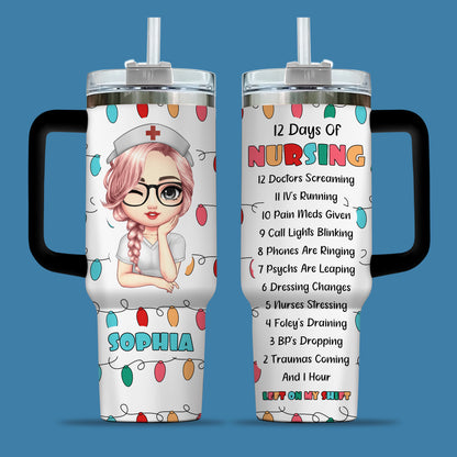 12 Days Of Nursing Nurse Christmas 40oz Tumbler