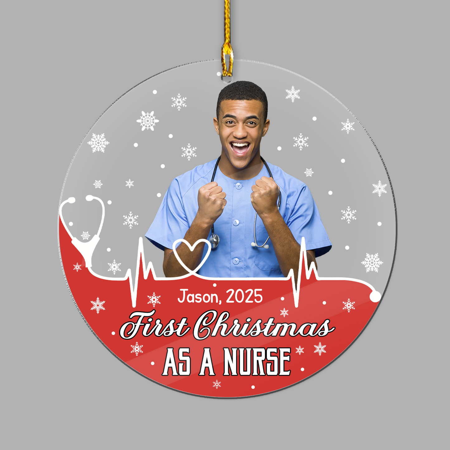 First Christmas As A Nurse Acrylic Ornament – New Nurse Ornament, First Year Nurse Gift, Graduation or Christmas Gift for Nurse, RN Gift